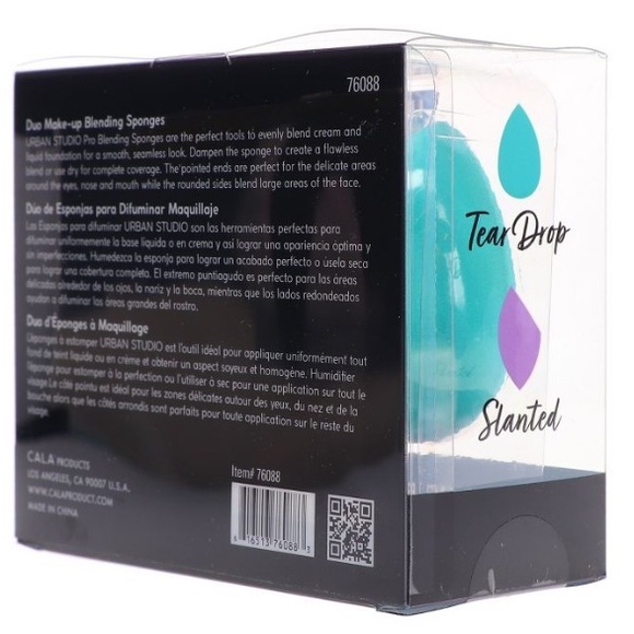 🩵 NIB Urban Studio Duo Blending Makeup Sponges Set of 2 Purple / Teal - Picture 6 of 10